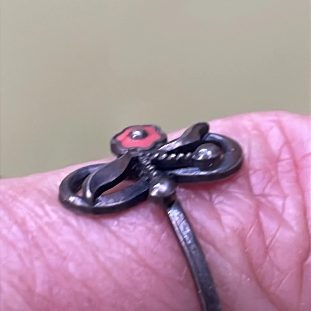 Vintage Silver and Orange Ring Timeless Elegance
